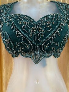Green Bead &amp; Stone Work Like New Blouse