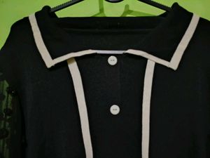 Stylish Black Sheer Sleeve Top