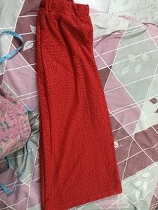 Red Laced Plazoo With Full Inner