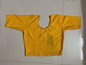 Yellow Readymade Saree Blouse