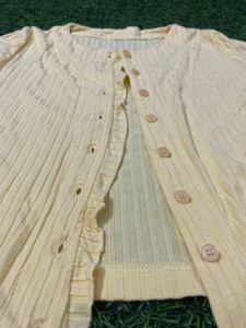 Wide Leg Jeans &amp; Yellow Shrug Top Set