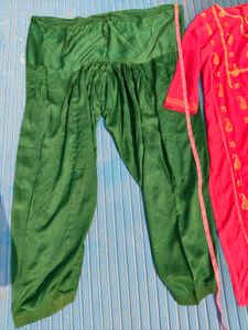 pink &amp; Green Kurta Set