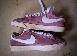 Pink Suede Nike Blazer Low