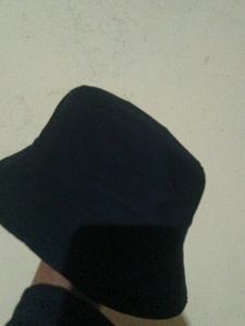 black bucket hat