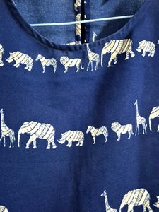 Blue Animal Print Top