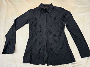 Black Button-Down Top