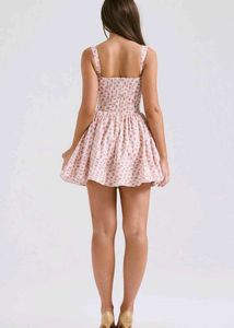 Pink Floral Corset Mini Dress
