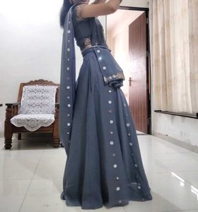 Classy Mirror Work Lehanga Choli And Chunri Set ❤️