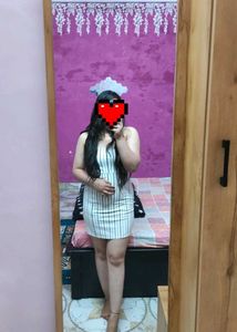 Stiped Lining Bodycon Dress