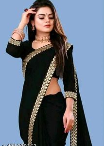 Elegant Red &amp; Black Saree