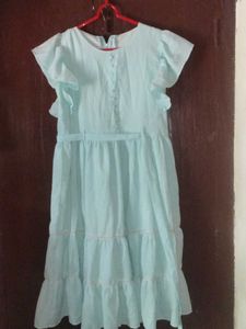 Cute Blue Ruffled Dress