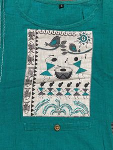 Stylish Teal Embroidered Kurta