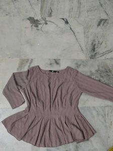 Mauve Peplum Top
