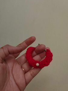 Red Crochet Hoop Earrings