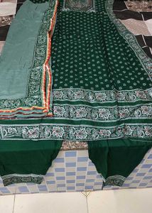 Green Printed Kurta Set