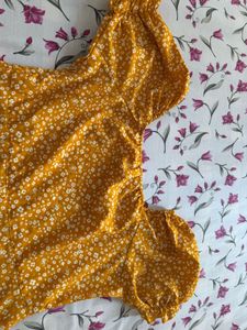 Floral Print Yellow sun  Dress