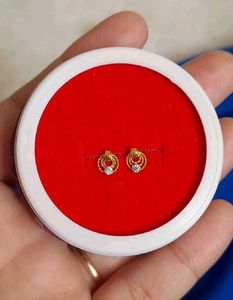 Gold Circle Stud Earrings