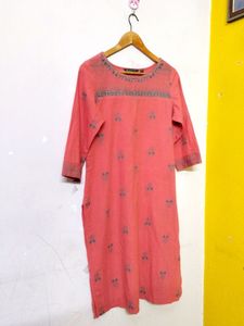 Avaasa Peach Colour Kurti For Women