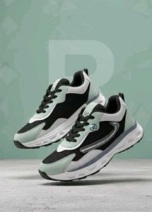 Stylish Black & Mint Sneakers