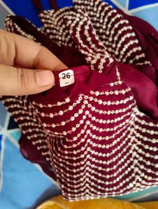 purple Embellished palazo top Set