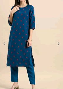 Blue Floral Kurta Set