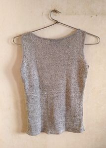 Silver Knitted Top