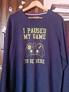 Blue Graphic Print Sweatshirt