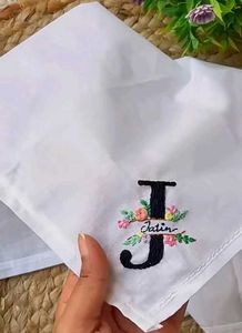 Embroidered Initial Handkerchief