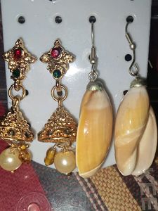3 Pair Of Earrings Trend And Traditional😻 Unused�