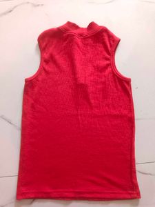 Red Sleeveless Top Stretchable