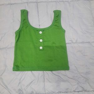 Green Button-Up Tank Top