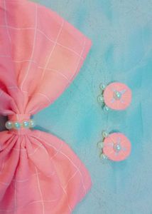 Hair Bow With Tops Pearl Work