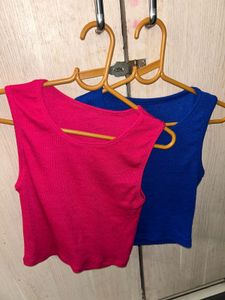 Blue and pink Tank Top