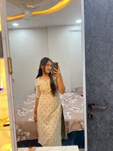 Embroidered Grey Kurta Set