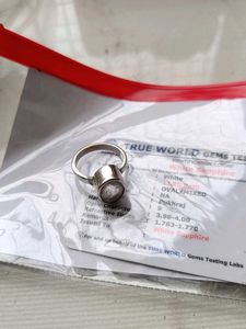 Natural White Sapphire Ring With Certificate