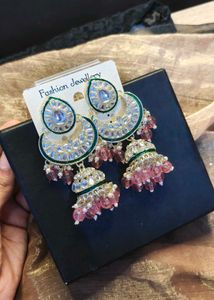 Baby pink And silver Earrings