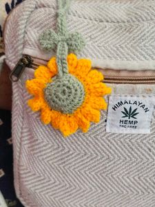 Crochet Sunflower Keychain
