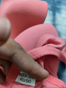 Peach Lightly Padded  Strapless Bra - Size 40