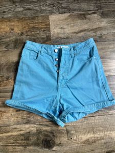Aqua Denim Shorts