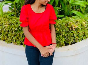 Red Peplum Top