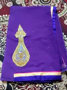 Purple Embellished Fabric