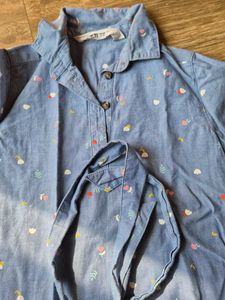 Cute Girls&#39; Denim Style Dress