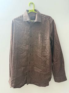 Brown Patterned Long Sleeve Shirt