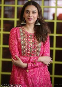 Pink Embroidered Kurta Sharara Set