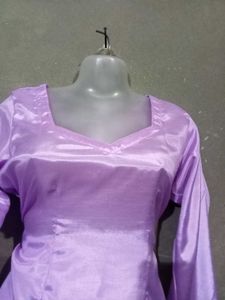 Purple Satin Salwar Suit