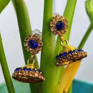 Blue Jhumka Earrings