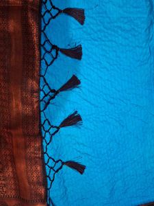Firozi And Brown Saree