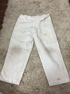Kids' White Cropped Pants