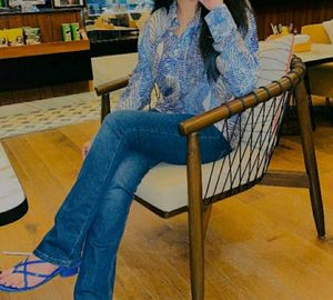 Vintage Blue Patterned Shirt