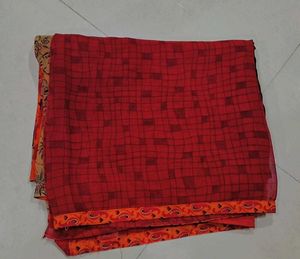 Elegant Brown Floral Print Saree